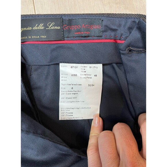 GRUPPO ARTIGIANI Men DRESS PANTS SIZE 34 X 29 WOOL Brown MADE IN ITALY - Picture 13 of 15